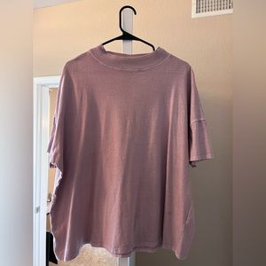 Free People Pink Mauve high neck tee
